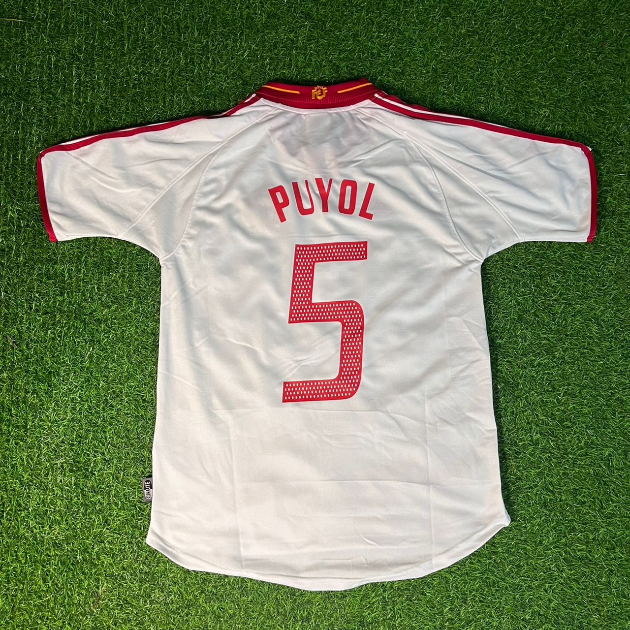 Carles Puyol 02-03 Spanien Weißes Retro Trikot