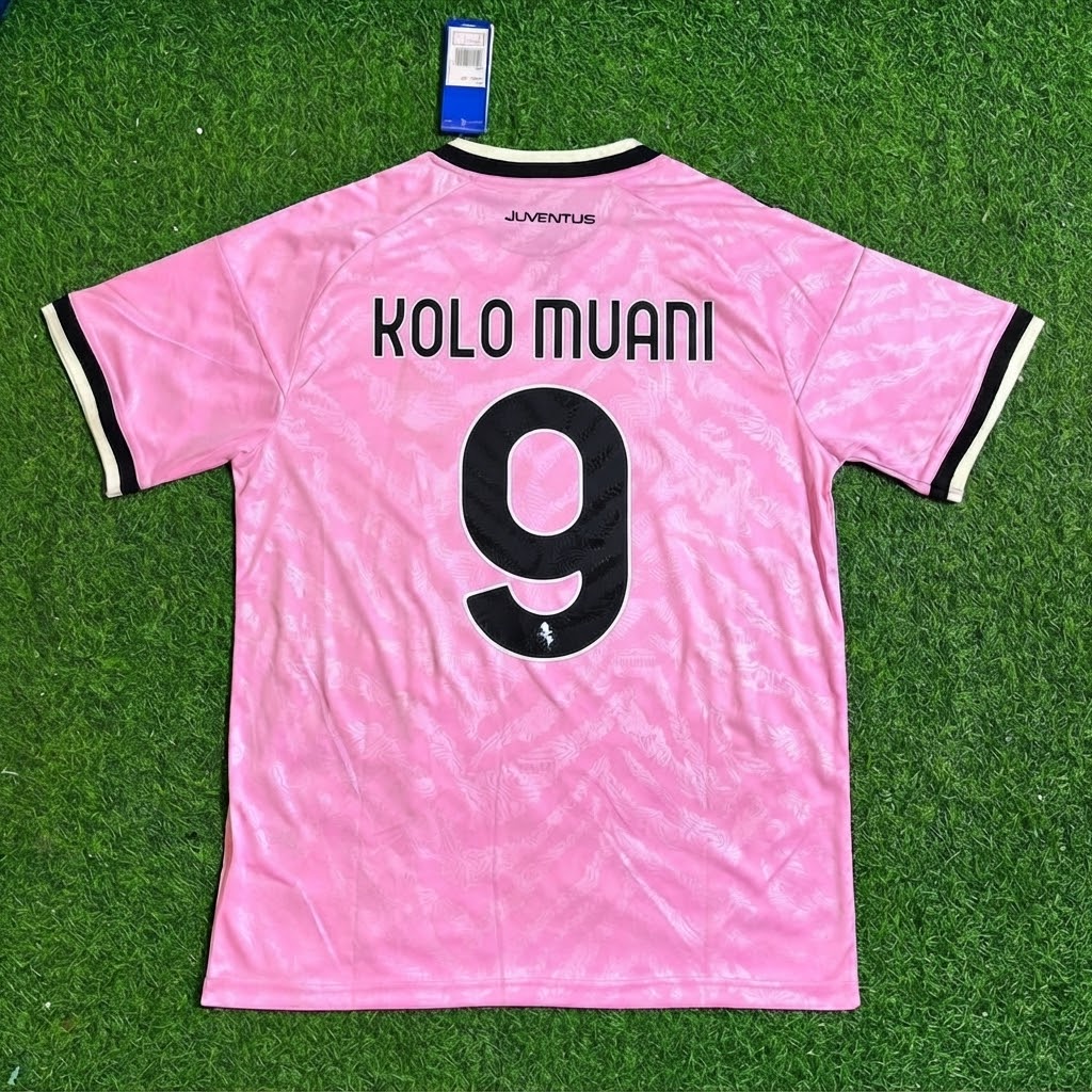 Randal Kolo Muani #9 Juventus 2026/2027 New Season Away Pink Football Jersey
