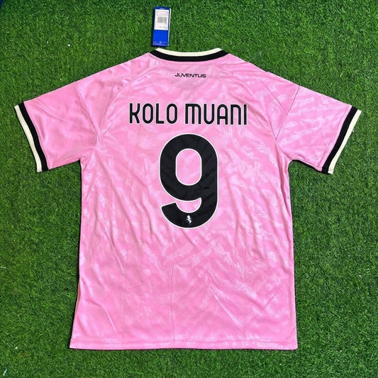 Randal Kolo Muani #9 Juventus 2026/2027 Neues Auswärts-Fußballtrikot Rosa