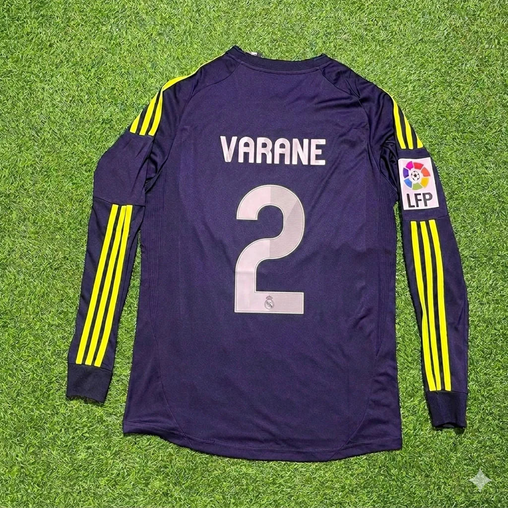 Raphaël Varane 2- Real Madrid 2012/2013 Away Long Sleeve Football Jersey