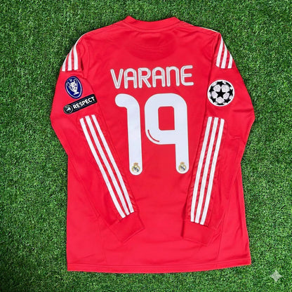 Raphaël Varane 19- Real Madrid 2011-2012 Red Long Sleeve Jersey Soccer Shirt