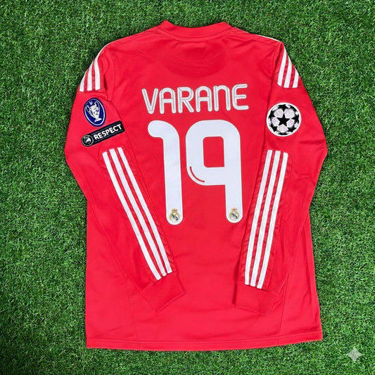 Raphaël Varane 19 - Real Madrid 2011-2012 Rotes Langarm-Trikot Fußballtrikot