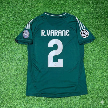 Raphaël Varane #2 Real Madrid 2012-2013 Champions League Green Jersey Soccer Shirt