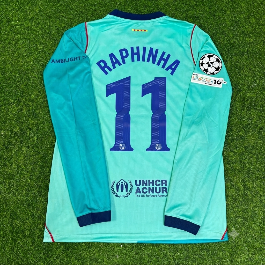 Raphinha #11 Barcelona 2027 Trikot Langarm Neue Saison Maillot Fußballtrikot