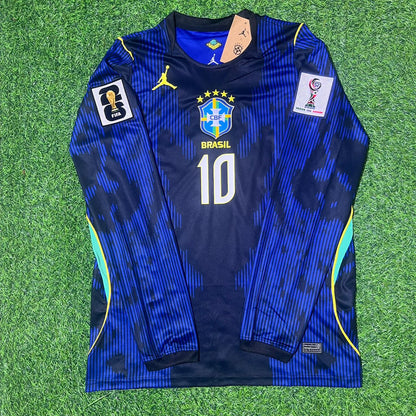Raphinha Brazil 2026 World Cup Blue Away Long Sleeve Football Jersey Kit