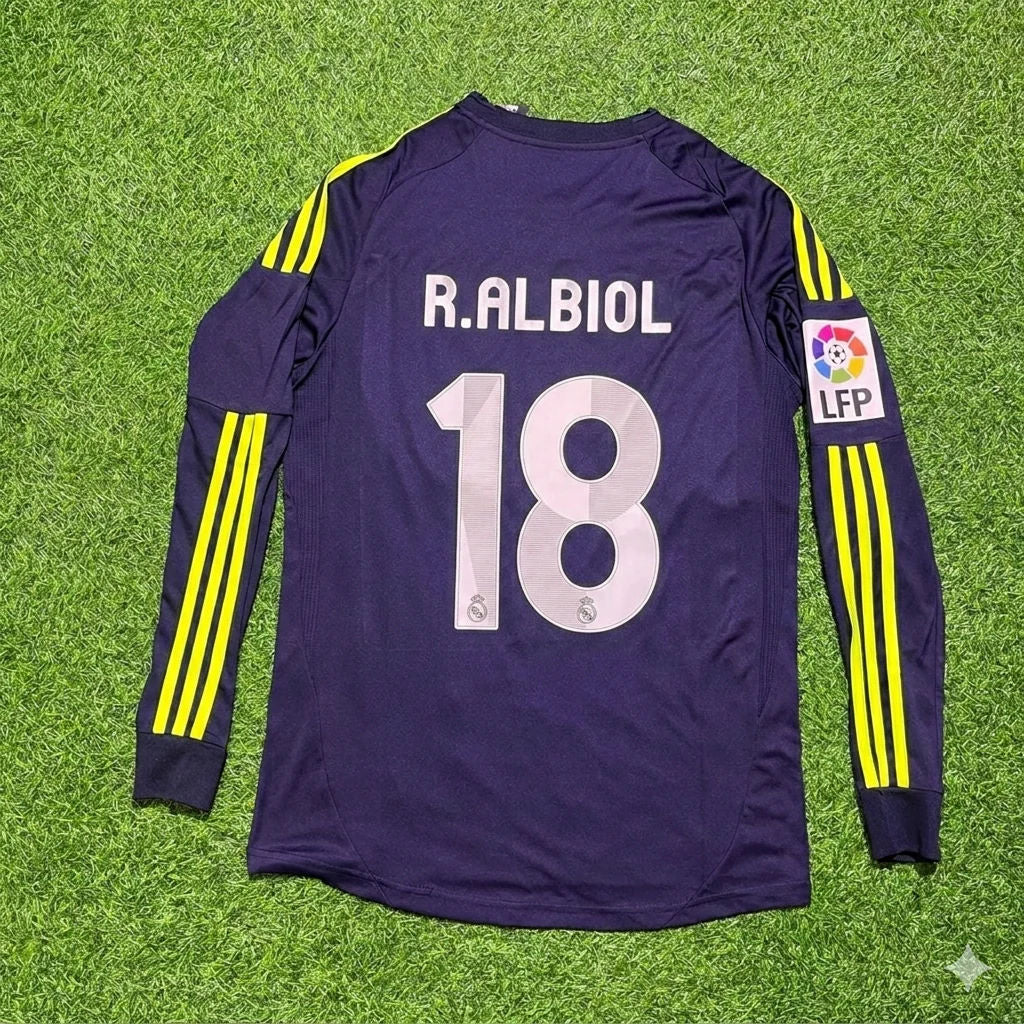 Raúl Albiol 18- Real Madrid 2012/2013 Away Long Sleeve Football Jersey