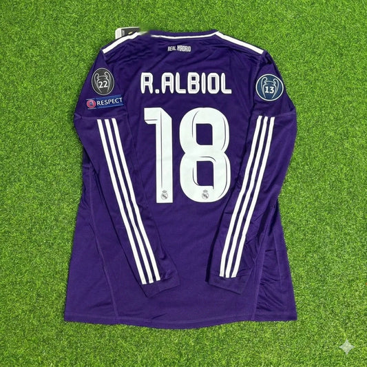 Raul Albiol 18- Real Madrid 2010/2011 Purple Long Sleeve Football Jersey
