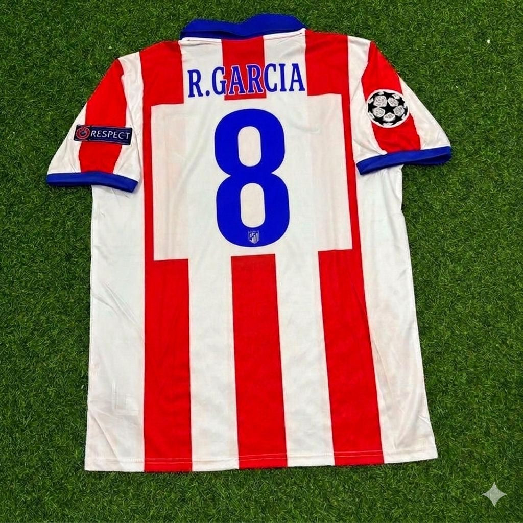 Raúl García 8 - Atlético Madrid Champions-League-Finale 2014 Retro-Fußballtrikot
