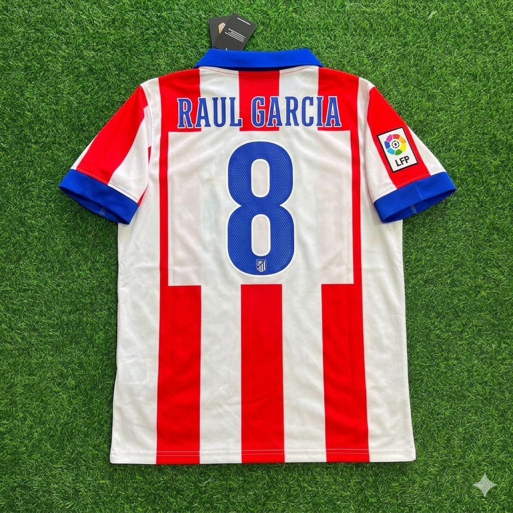 Raul Garcia 8 Atlético Madrid Heimtrikot 2014/15 Retro Fußballtrikot
