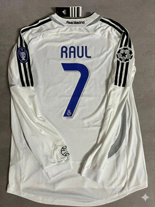Raúl González 7- Real Madrid 2006-2007 White Black Jersey Soccer Shirt