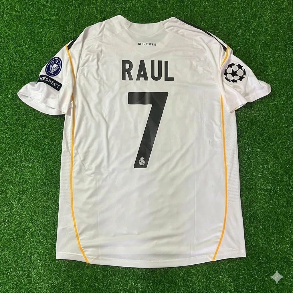 Raul Gonzalez  Real Madrid 2009 2010 Retro Jersey Soccer Shirt Trikot