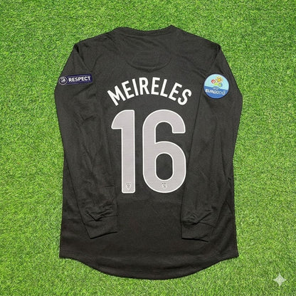 Raul Meireles #16 Portugal Euro 2012 Auswärts Schwarz Langarm Retro Fußballtrikot