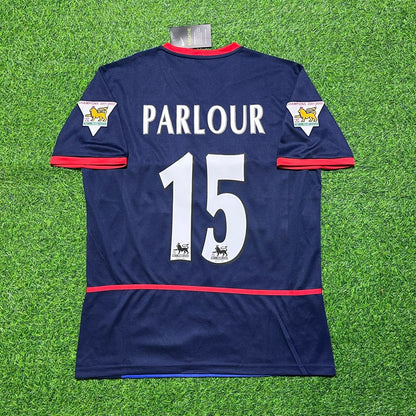 Ray Parlour 15- Arsenal 2002-2004 Black Blue o2 Retro Kit Jersey Trikot Maglia Camiseta Soccer Shirt