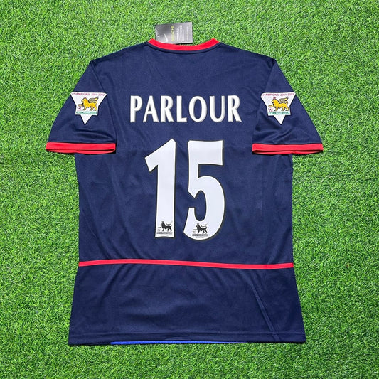 Ray Parlour 15- Arsenal 2002-2004 Black Blue o2 Retro Kit Jersey Trikot Maglia Camiseta Soccer Shirt