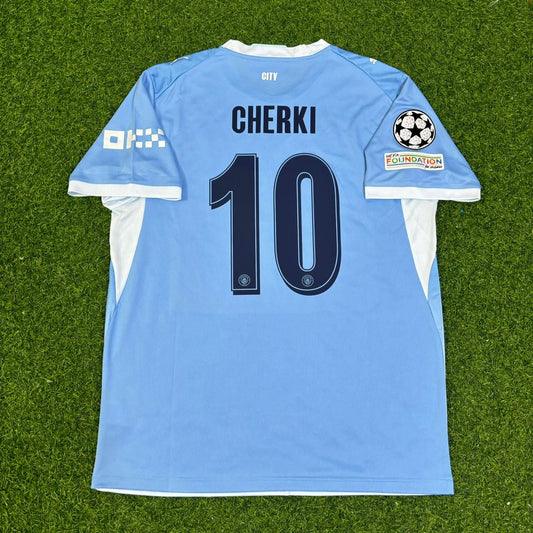 Rayan Cherki #10 Manchester City 2026-27 Domicile Nouvelle Saison Maillot Patch Ligue des Champions Football