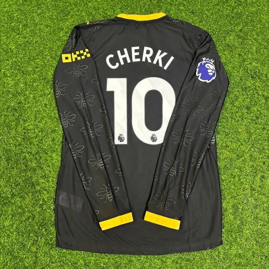 Rayan Cherki #10 Manchester City 2026/2027 Nouvelle saison Extérieur Noir Maillot de football manches longues