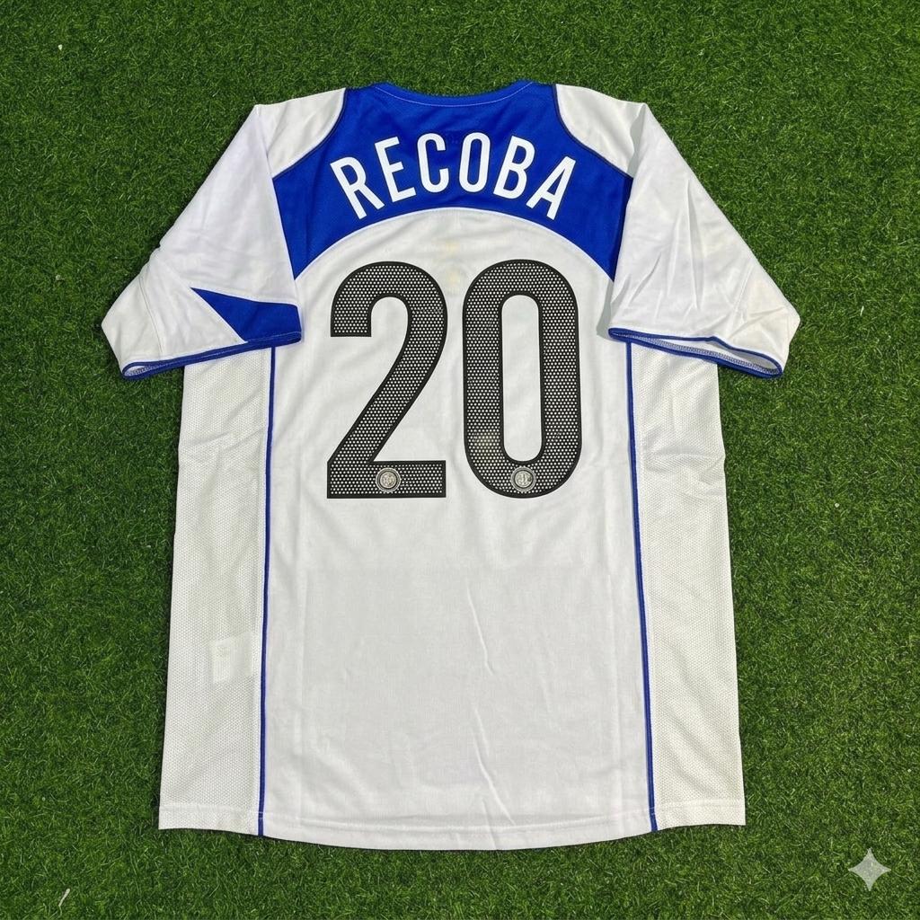 Camiseta de fútbol retro blanca del Inter de Milán 2004-2005 de Alvaro Recoba