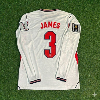 Reece James #3 England WM 2026 Heimtrikot Langarm Weiß