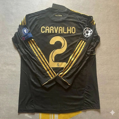 Ricardo Carvalho 2-  Real  Madrid 2011-2012  Champions League Long Sleeve Jersey Soccer Shirt