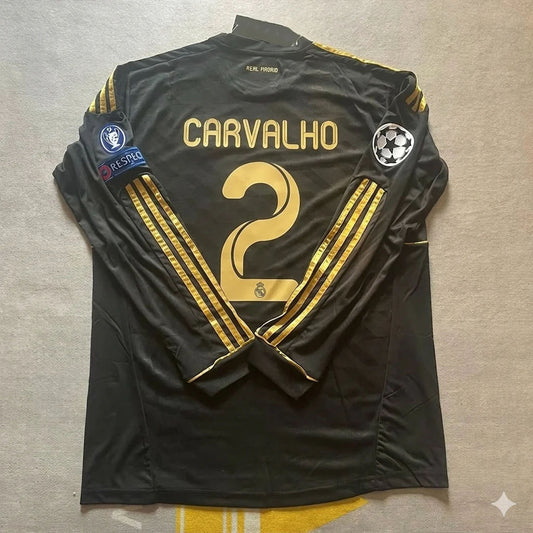 Ricardo Carvalho 2-  Real  Madrid 2011-2012  Champions League Long Sleeve Jersey Soccer Shirt