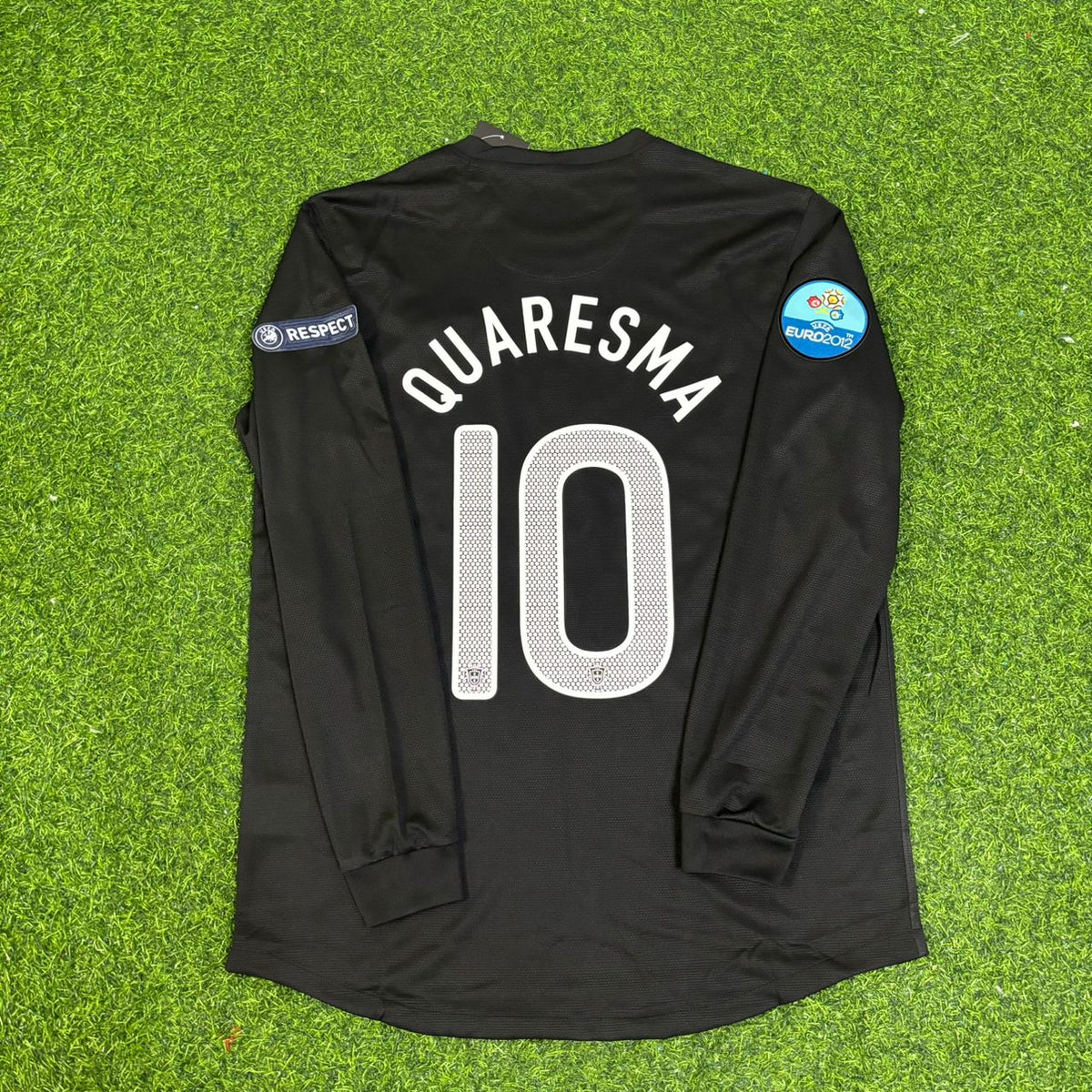 Ricardo Quaresma #10 Portugal Euro 2012 Auswärts Schwarz Langarm Retro Fußballtrikot