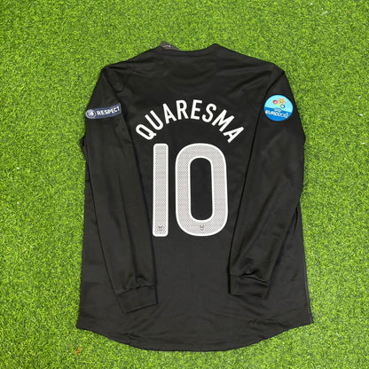 Ricardo Quaresma #10 Portugal Euro 2012 Auswärts Schwarz Langarm Retro Fußballtrikot