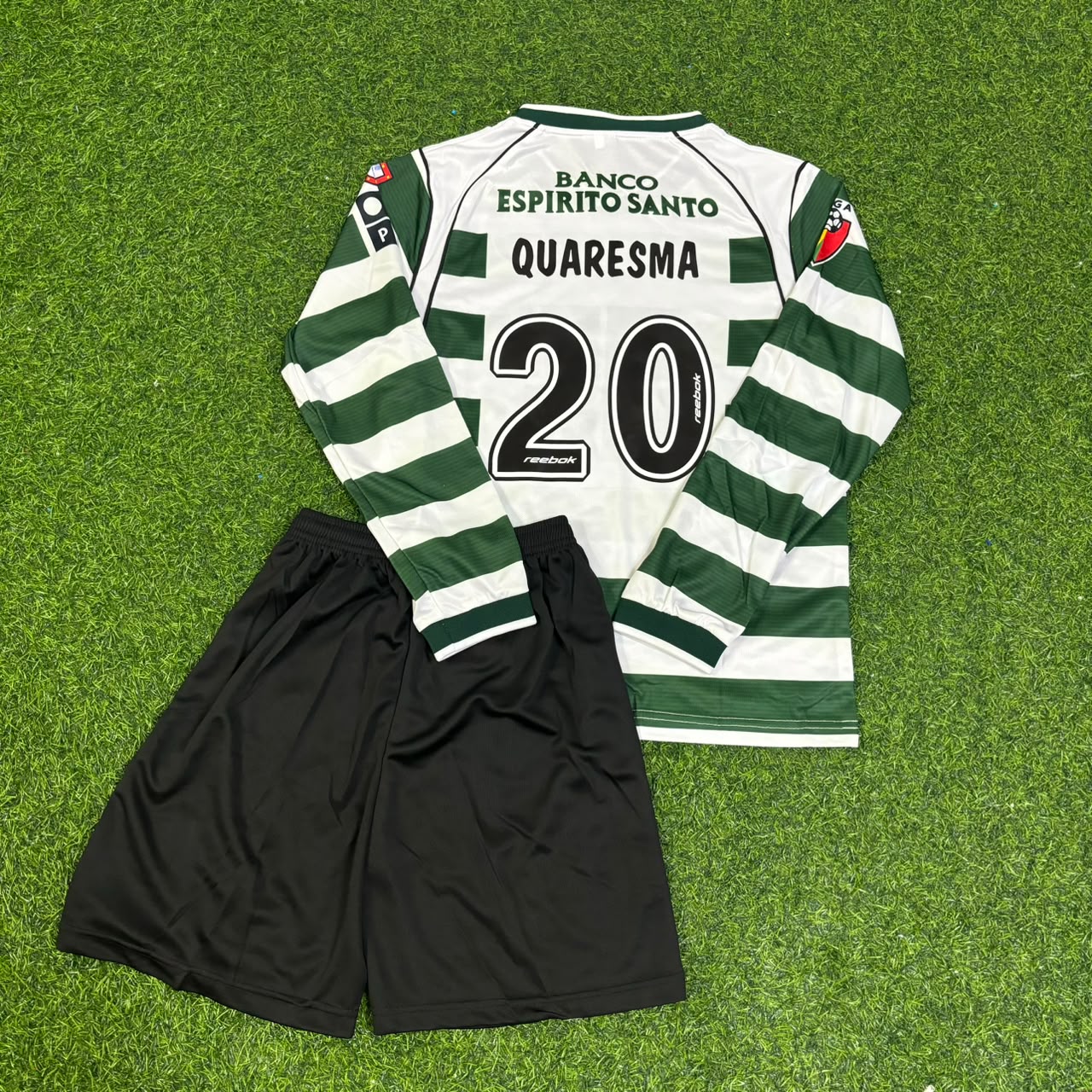 Ricardo Quaresma Sporting Lissabon Langarm Retro Kinder Trikot Fußballtrikot