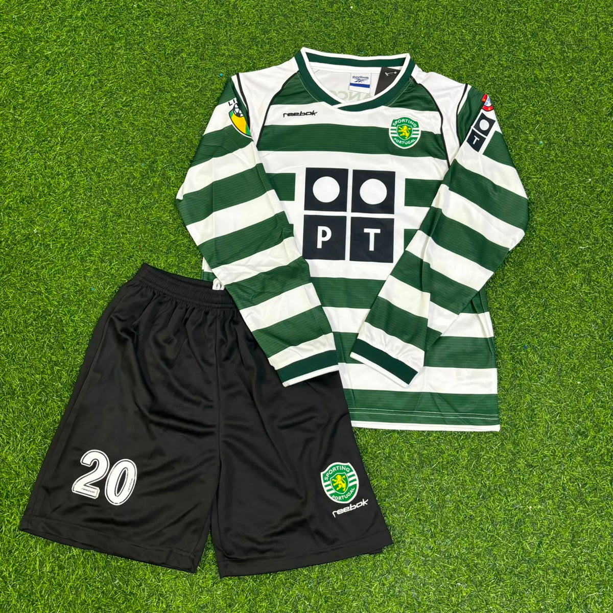 Ricardo Quaresma Sporting Lissabon Langarm Retro Kinder Trikot Fußballtrikot
