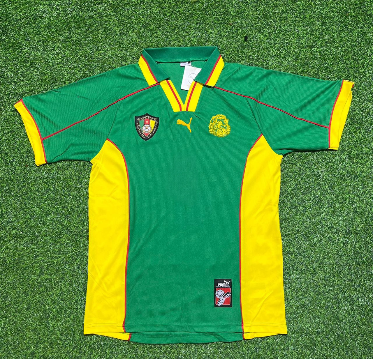 François Omam-Biyik Cameroon 1998 World Cup Retro Football Jersey