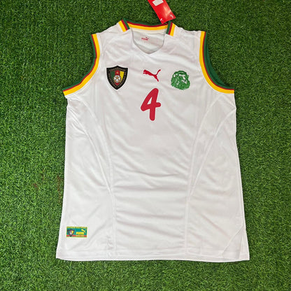 Rigobert Song 4 – Kamerun WM 2002 Ärmelloses Weißes Trikot – | Trikot | Maillot Fußballtrikot