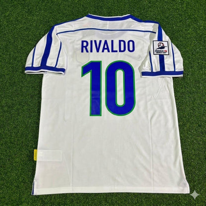 Rivaldo #10 Brazil 1998 World Cup Retro Football Jersey