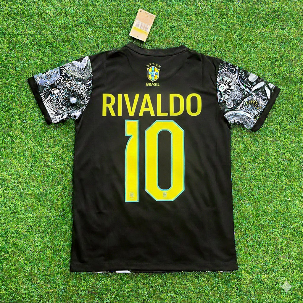 Maillot de football rétro emblématique Rivaldo Brésil Trikot Maglia