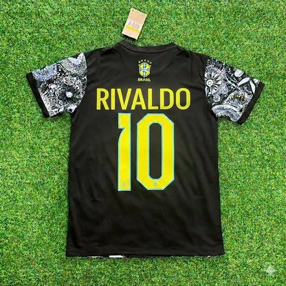 Maillot de football rétro emblématique Rivaldo Brésil Trikot Maglia