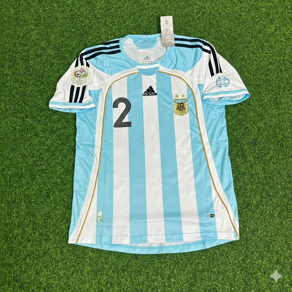 Roberto Ayala Argentina 2006 World Cup Retro Soccer Jersey Maillot Trikot