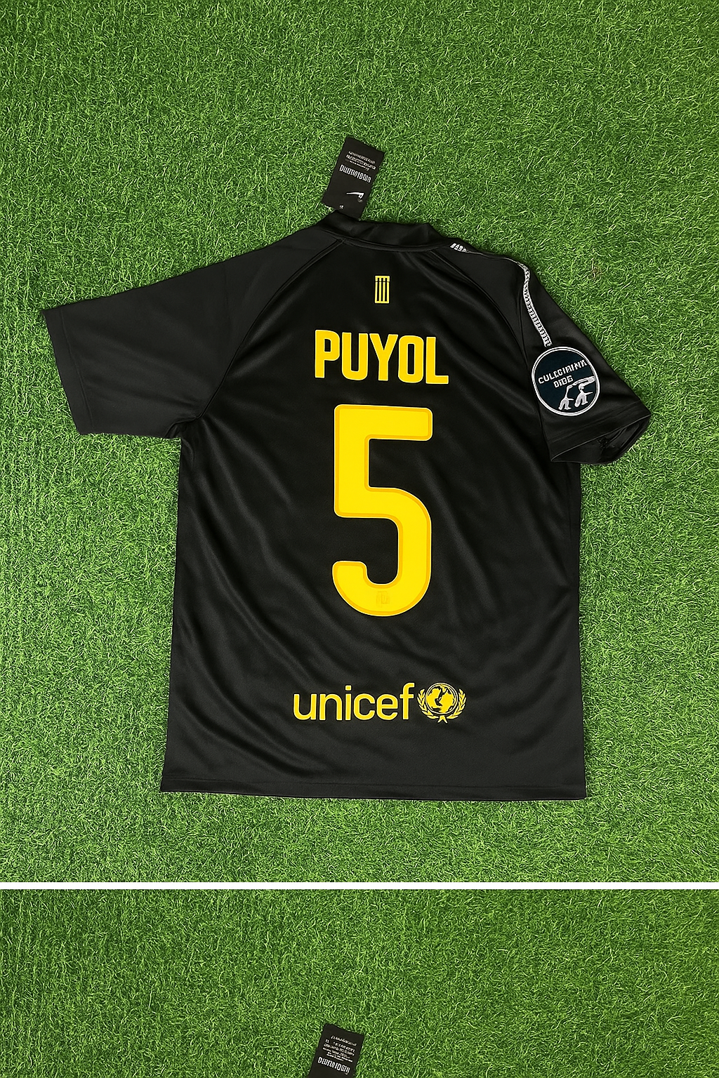 Carles Puyol Camiseta Retro Negra Barcelona 2011/12 Equipación Trikot Maglia
