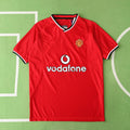 Maillot de football rétro rouge domicile Manchester United F.C. saison 00/02