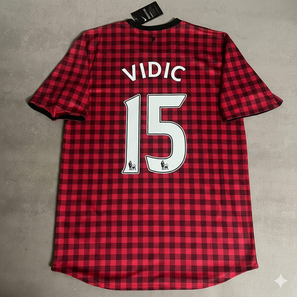 Nemanja Vidic Manchester United Saison 2012 2013 Maillot Rétro Rouge Maillot Trikot