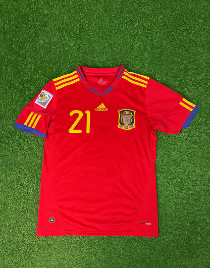 David Silva 21 – Spain 2010 World Cup Retro Kit Jersey – | Trikot | Maillot Soccer Shirt