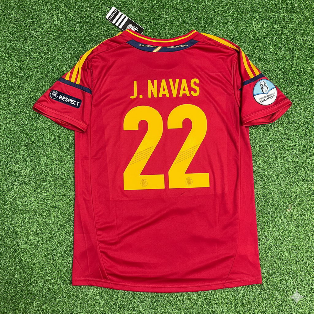 Jesus Navas Spain EURO 2012 Final Retro Football Jersey Kit