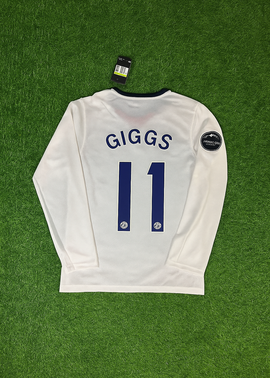 Ryan Giggs 11 Manchester United 2009 Champions Leage Final Rome Retro Long Sleeve Jersey Trikot