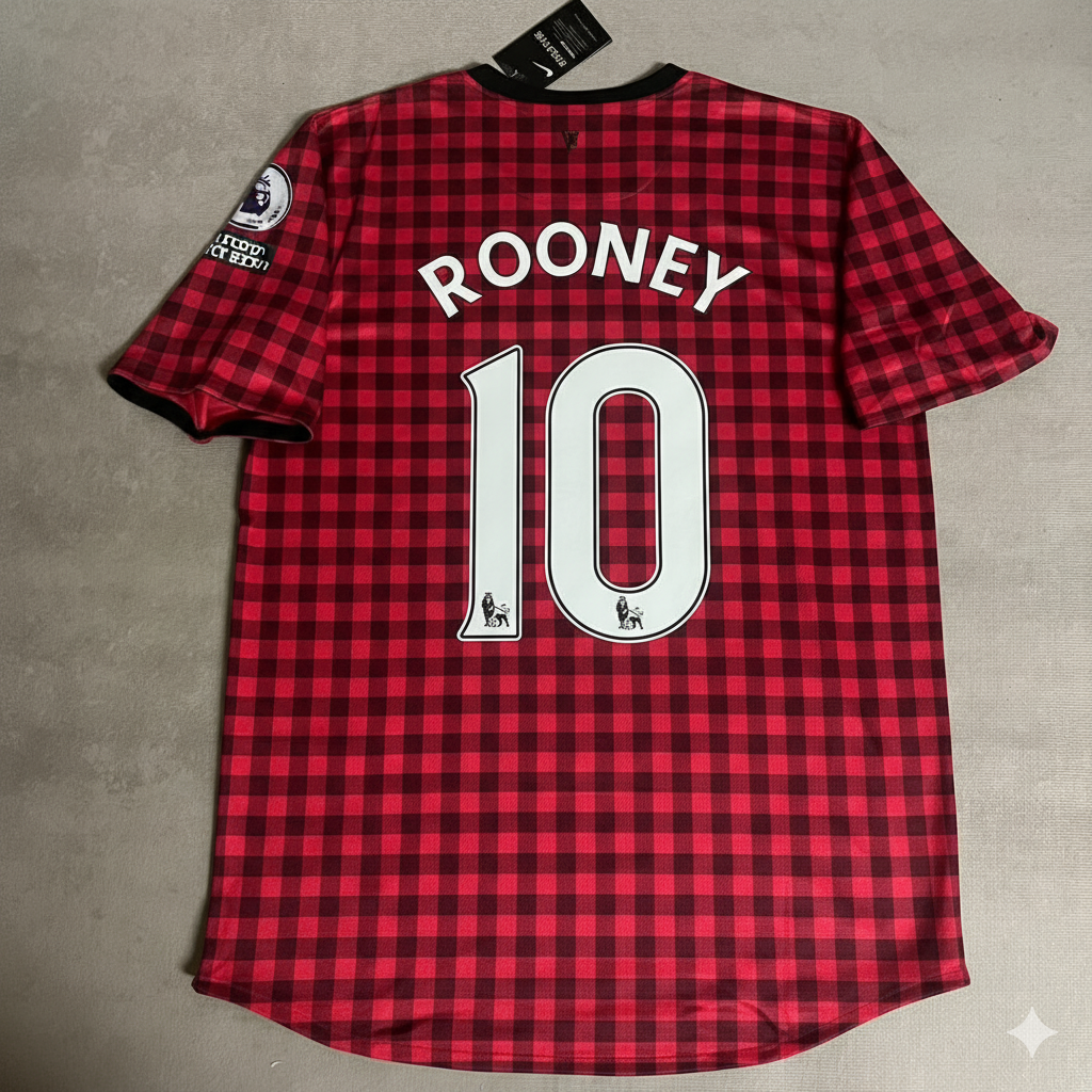 Maillot de football rétro domicile rouge Manchester United 2012-2013 Wayne Rooney