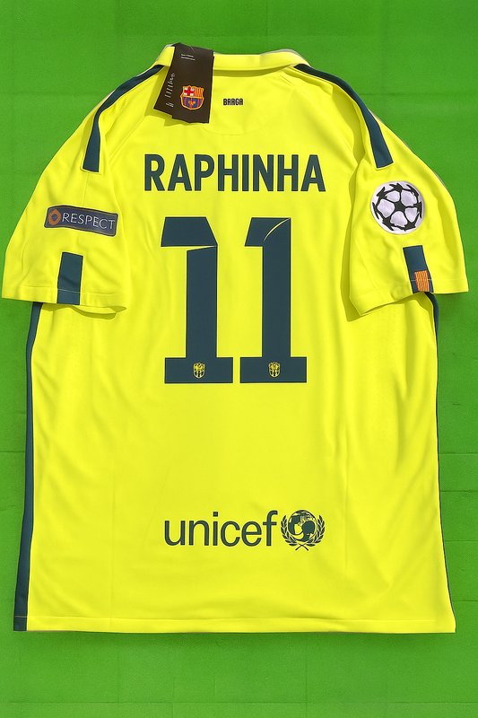 Maillot de football rétro jaune Raphinha 14/15