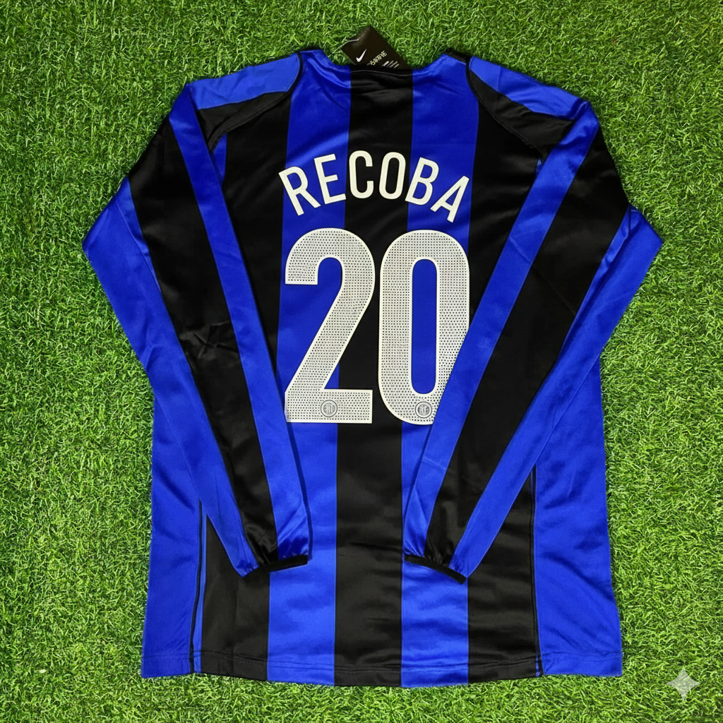 Conjunto de camiseta de fútbol retro del Inter de Milán 2004-05 de Alvaro Recoba