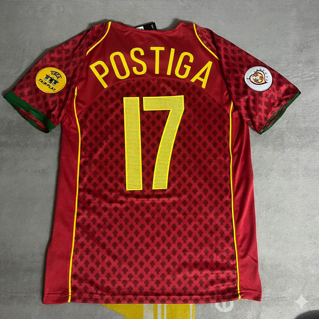 Helder Postiga EURO 2004 Retro Heim Rot Trikot