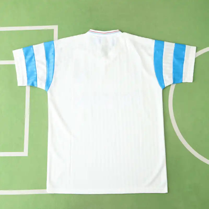 Olympique De Marseille 1990 Season Home White Retro Jersey Trikot Soccer Shirt