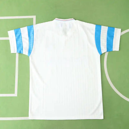 Olympique De Marseille 1990 Season Home White Retro Jersey Trikot Soccer Shirt