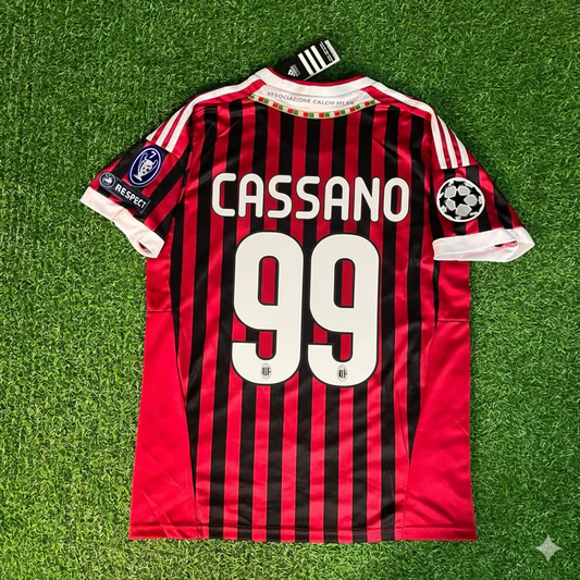 Antonio Cassano 99 - AC Mailand Heimtrikot 2011/12 Retro Kit Jersey Maillot Trikot Fußballtrikot