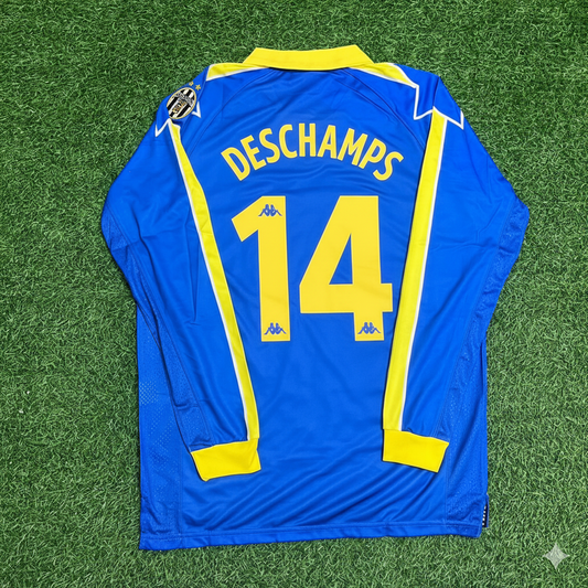 Conjunto de camiseta de fútbol retro de manga larga de la Juventus 1997–1998 de Didier Deschamps