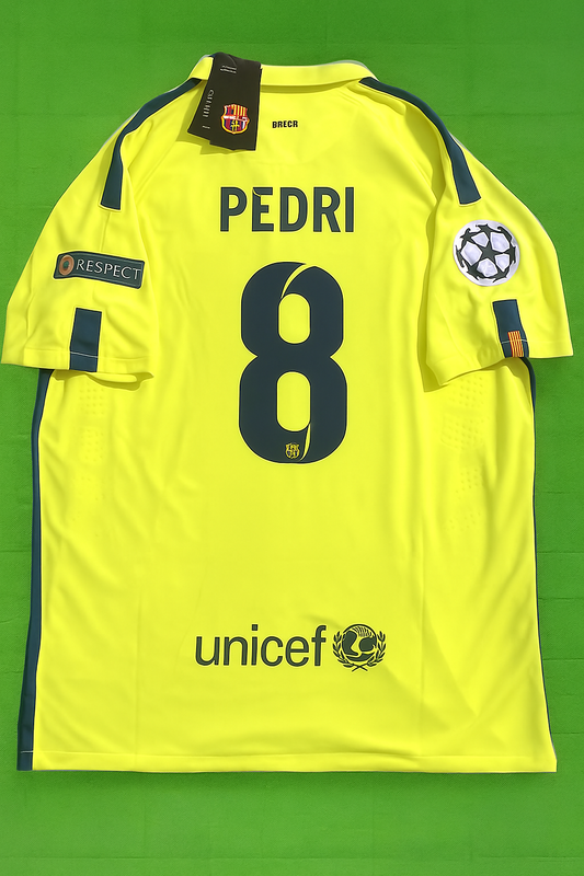 Maillot de football rétro jaune Pedri 14/15