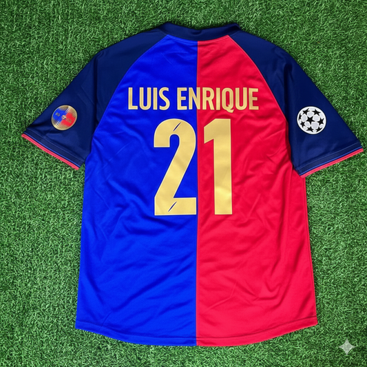 Luis Enrique 21 – Maillot rétro du FC Barcelone 1998/1999 – | Trikot | Maillot de football